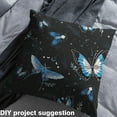 thumbnail image 2 of jejeloiu Moth Butterfly Fabric by the Yard 1 Yard,Boho Bohemain Theme Home Decor Fabric by the Yard,Black Blue White Sewing Fabric Microfiber Bedroom Decor, 2 of 6