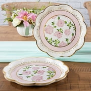 Kate Aspen 32 Pcs Pink Tea Time Whimsy Paper Plates, 9 Inch Heavy Duty Disposable Party Plates, Party Supplies Tableware for Birthday, Wedding, Bridal Shower, Baby Shower, Anniversary Party (Bulk)