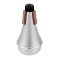 thumbnail image 1 of Aluminum Alloy Trumpet Mute for Practice - Silver Silent with Soft Wood Inlet Protection, Lightweight 42g Muting Accessory for Beginners, Fits All Trumpet Types, 14cm Length Sound Dampener, 1 of 6