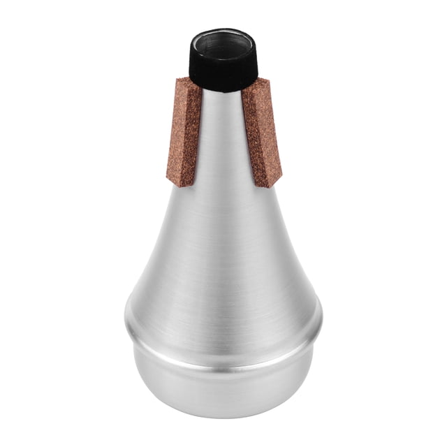 Aluminum Alloy Trumpet Mute for Practice - Silver Silent with Soft Wood Inlet Protection, Lightweight 42g Muting Accessory for Beginners, Fits All Trumpet Types, 14cm Length Sound Dampener