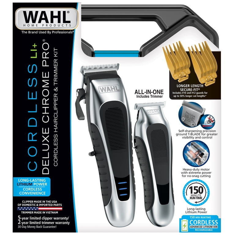 Wahl LI+ Deluxe Chrome Pro Cordless Hair Clippers & Beard Trimmer