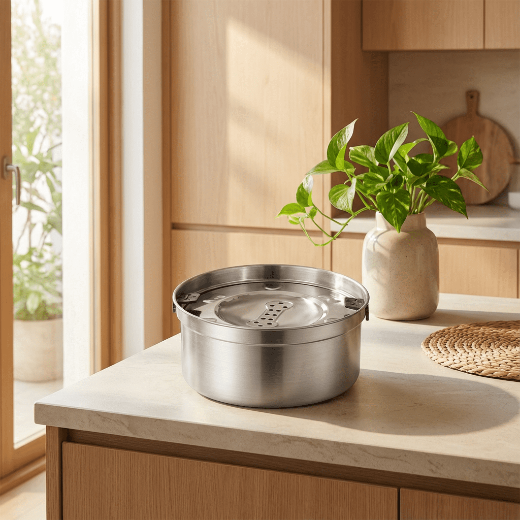 3.2L/135oz No Spill Water Bowl for Dogs,Slow Drinking 304 Stainless Steel Dog Water Bowl for Large Medium Dog