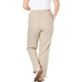 thumbnail image 3 of Woman Within Women's Plus Size Petite Straight Leg Linen Pant Pant, 3 of 6