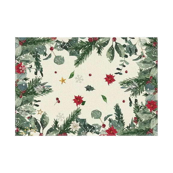 Dmlowu Christmas Placemats Set of 4 - Heat Proof Christmas Place Mats, Non-Slip Table Mats for Party Holiday Decor, Merry Christmas Decorations Placemats for Dining Table