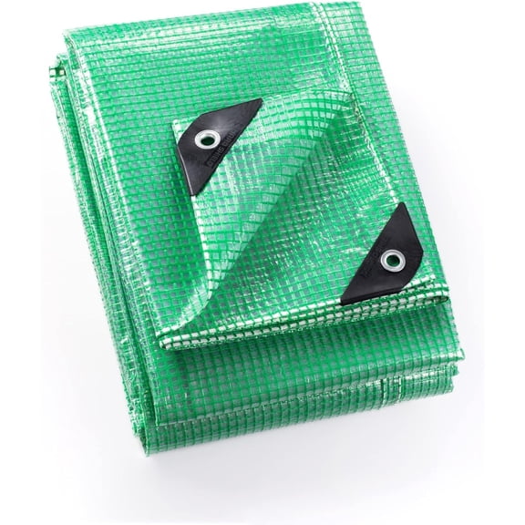 Clear Green Tarp Heavy Duty 16x20 Feet Waterproof for Greenhouse Outdoor Garden Poly Cover UV Resistant 3x3 Weave 10mil