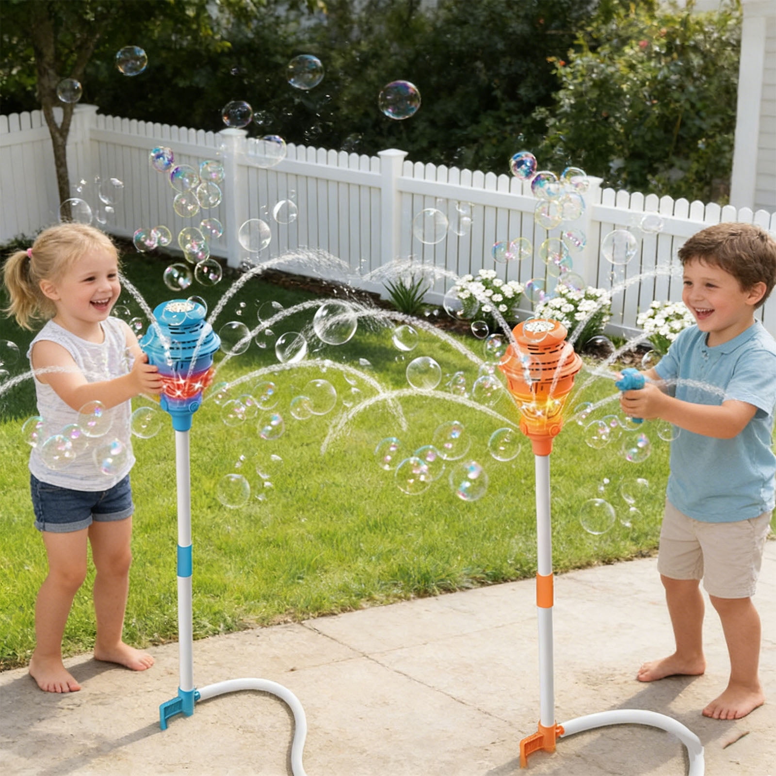 Automatic Bubble Blower And Water Mist Combo For Outdoor Activities And Celebrations