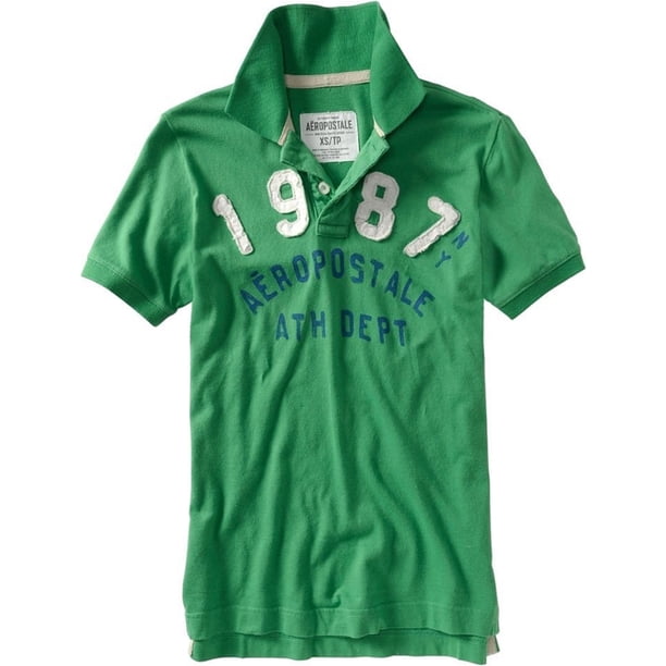 Aeropostale Mens 1987 Rugby Polo Shirt, Verde, X-Small Aeropostale polo, rugbi