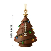 OEFNTAC Decorations Christmas Tree Shaped Ball Ornament Set Sports Theme Football Baseball Soccer Tennis Funny Decor Christmas Decorations