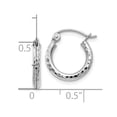 thumbnail image 3 of Auriga Fine Jewelry 14K White Gold Diamond-cut 2mm Round Tube Hoop Earrings for Women, 3 of 5