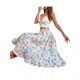 thumbnail image 5 of VISgogo Falda larga para mujer, cintura elástica, estampado floral, volantes, dobladillo grande, línea A, faldas casuales, S/M/L/XL VISgogo  moda, 5 of 7