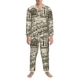 thumbnail image 3 of Fotbe Vineyard Landscape Pattern Long Sleeve Pajama Set for Men,Sleepwear Set,2-piece Loungewear Set,Soft PJs Comfy Nightwear with Pockets-Medium, 3 of 7