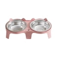 thumbnail image 2 of Cififendec Elevated Tilted Pet Double Bowl, 11.02"×3.14", Non Slip Stainless Steel Neck Care Feeding Dish for Indoor Cat Dog Daily Eating, 2 of 5
