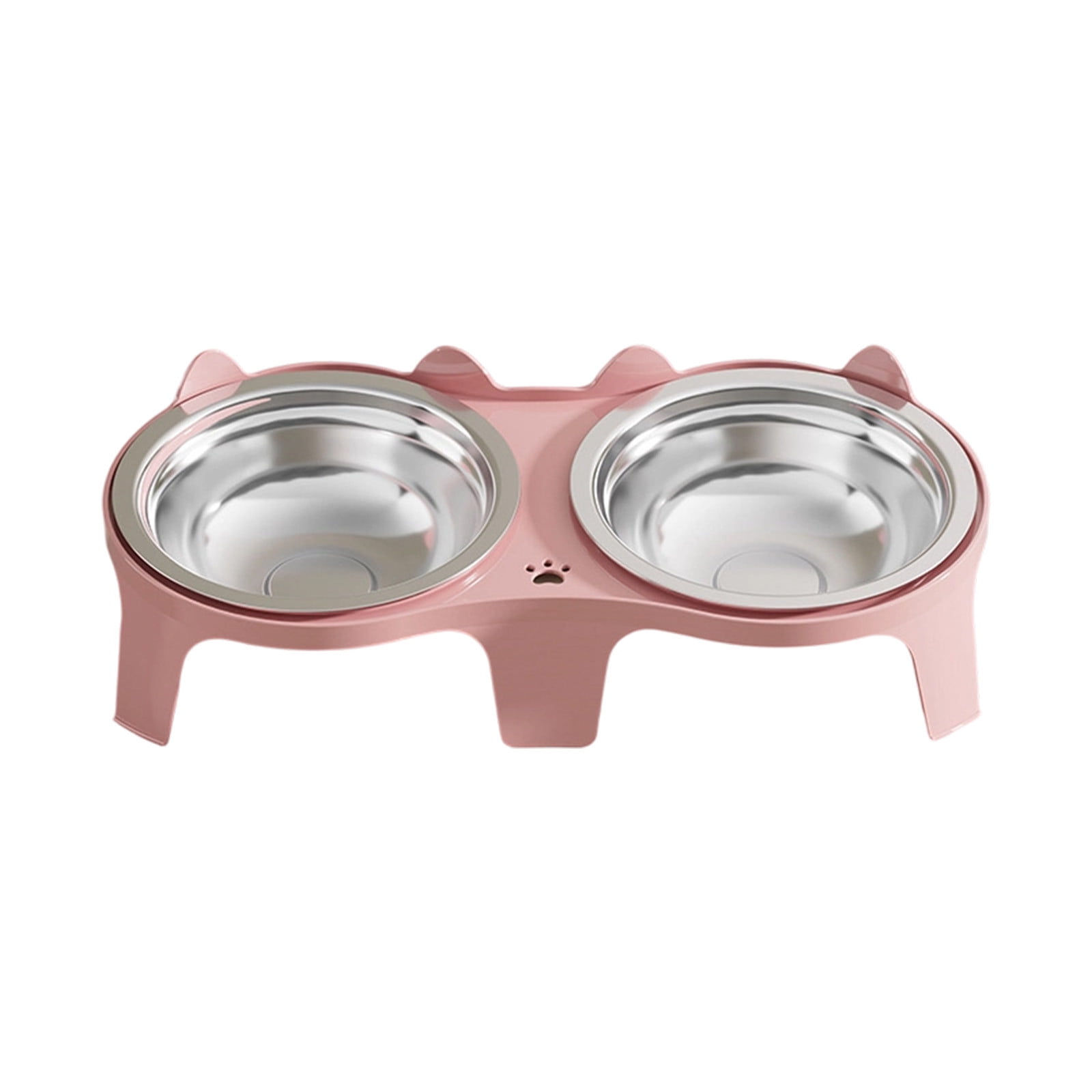Qholemyo Elevated Tilt Iron Pet Bowl Pet Food Bowl Non Slide Feeding Bowl Neck Support Food Water Tray For Cats And Dogs