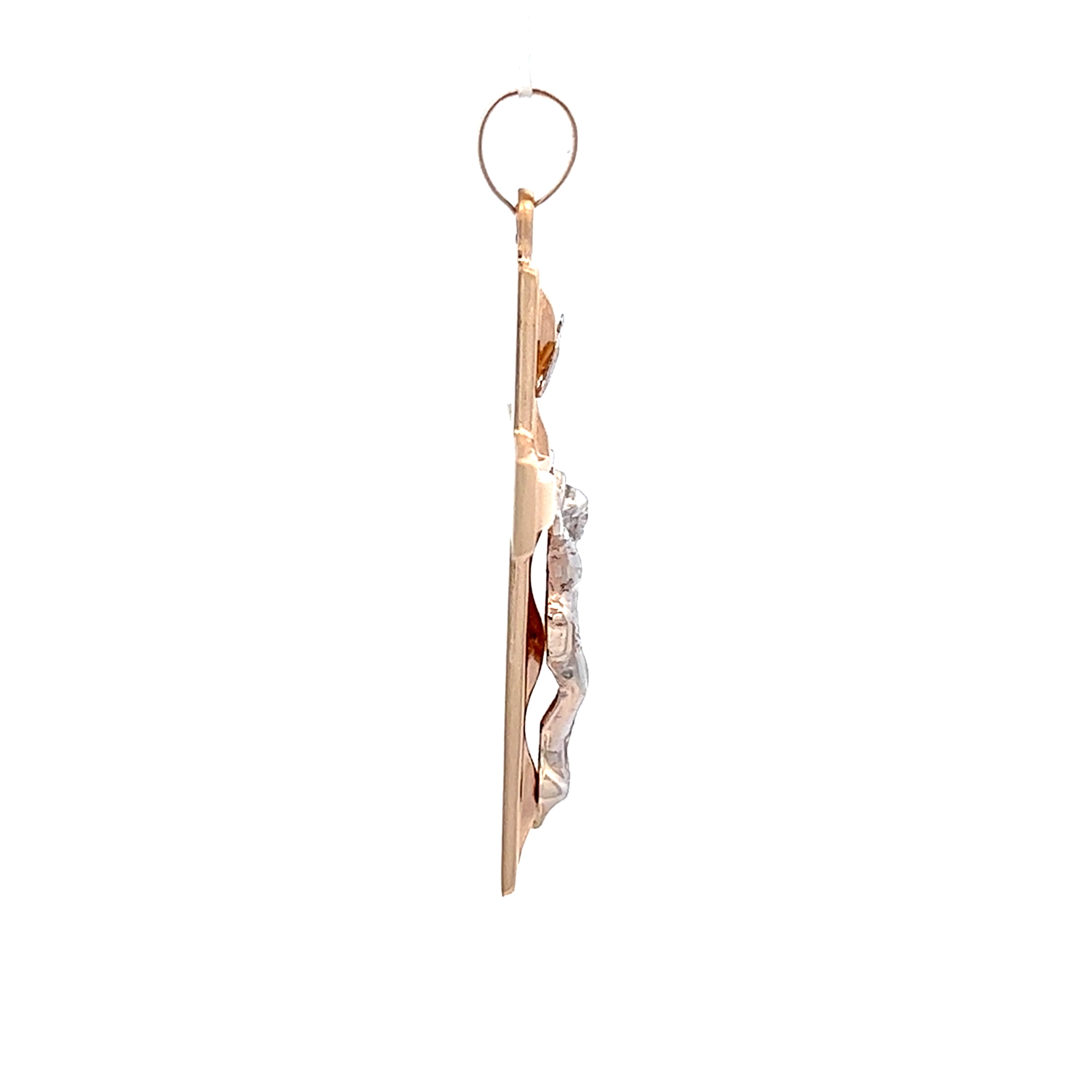 Brilliance Fine Jewelry 14 KT Two Tone Gold Modern Crucifix