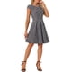 thumbnail image 4 of Vestido de Tweed a Cuadros INSPIRE CHIC para Mujer con Cuello Redondo, Manga Corta, Corte A, Vestido Vintage Plisado L Negro Rosa, 4 of 6