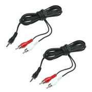 2 Pack - Cache 3.5mm mini to rca stereo Audio Cable 6ft. 1.8m - Male to 2x RCA Male