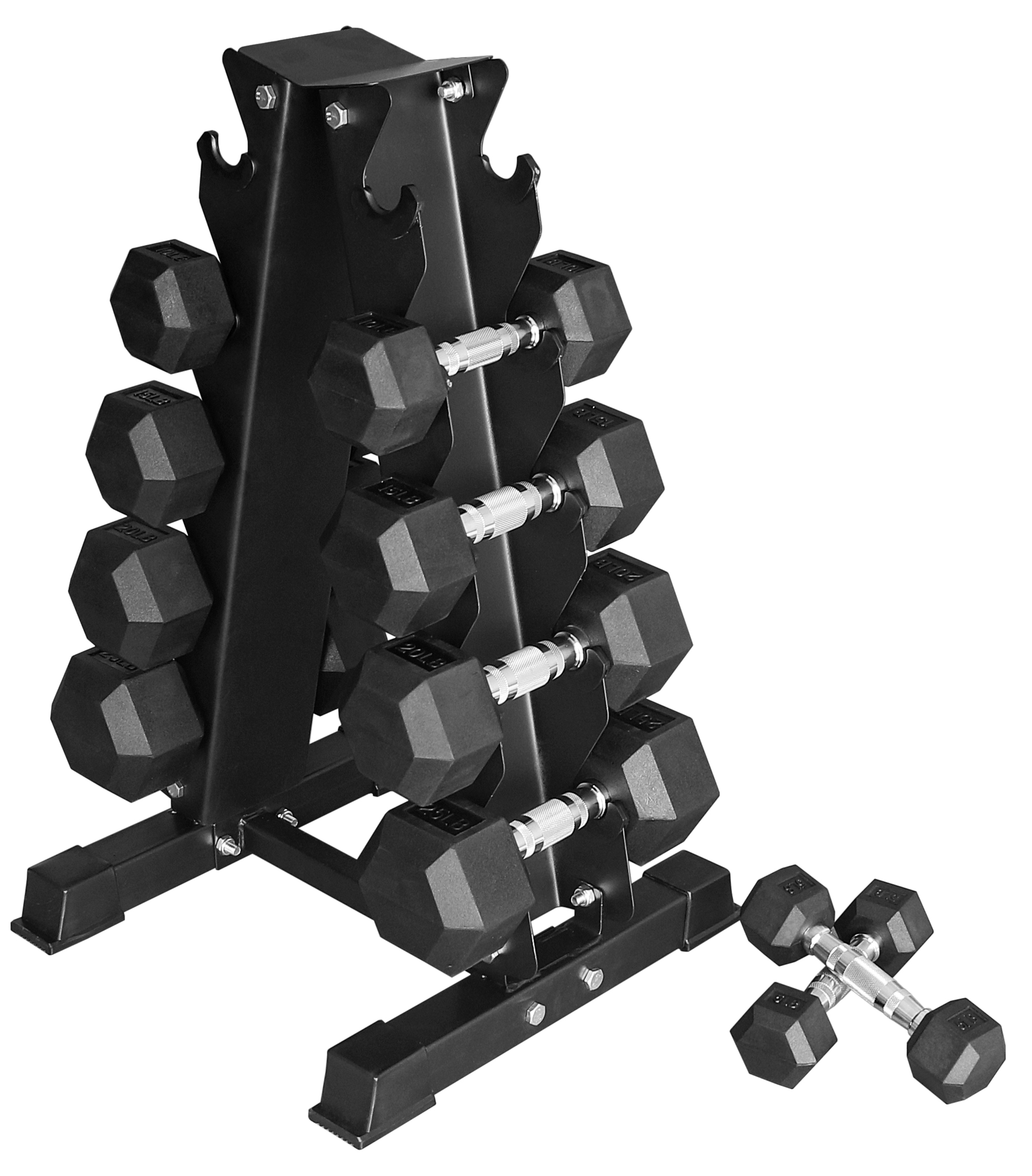 BalanceFrom 150 LB Dumbbell Set with A-Frame Rack, Pair of 5, 10, 15, 20, 25 LB - image 3 of 12