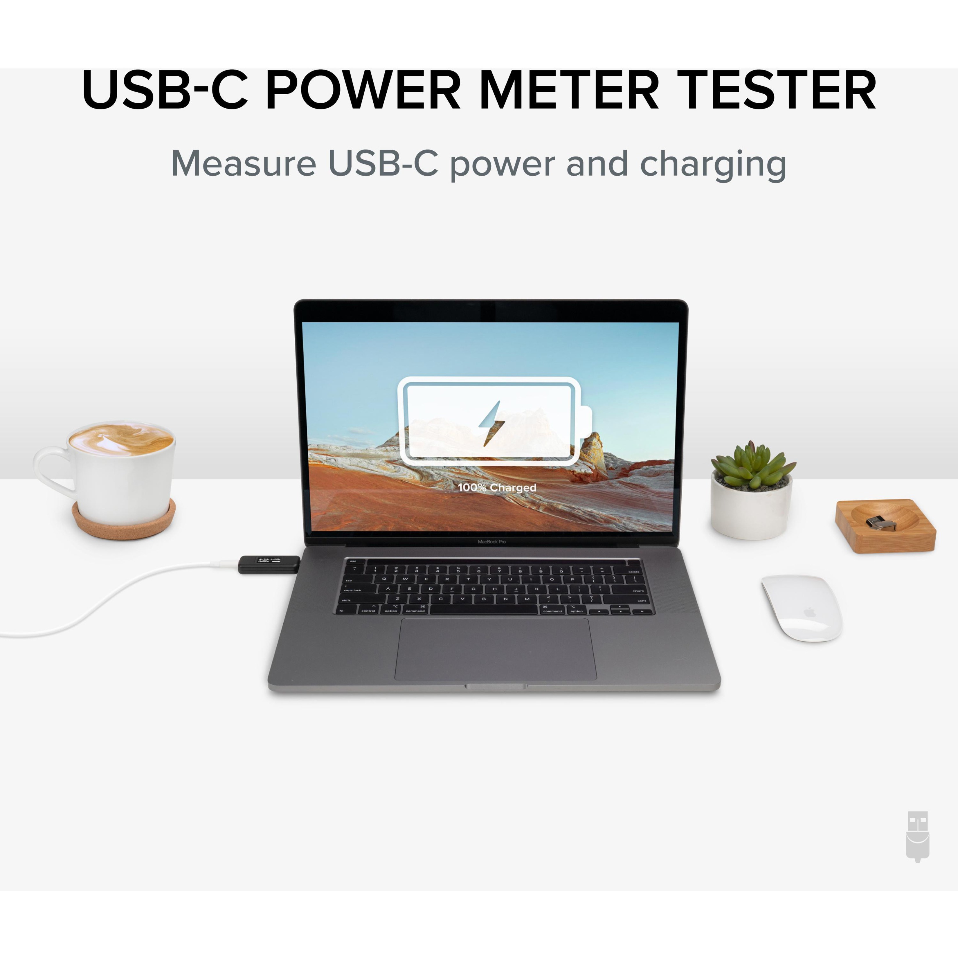 Plugable USB C Power Meter Tester for Monitoring USB-C Connections - Digital Multimeter for USB-C Cables, Laptops, Phones and Chargers - image 2 of 5