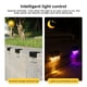 thumbnail image 5 of Luces de valla de jardín de panel solar 3000K Lámparas de escalera de luz solar decorativas recargables LED RGB IP55 Iluminación de camino impermeable 6 piezas Guardurnaity HA009198-02B, 5 of 6
