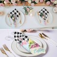 thumbnail image 3 of Easter Cloth Napkins, Spring Watercolor Bunny Eggs Flowers Black Plaid Washable and Reusable Dinner Napkins Set of 2, Table Napkin for Kitchen Party Birthday Wedding Hotel Housewarming 20"x20", 3 of 9