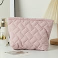 thumbnail image 5 of syligr Quilted Makeup Pouch Cosmetic Bag Travel Organizer Portable Zippered Case for Toiletries Brushes Accessories Handbag Insert Mini Tote Multiple Colors Soft Material with Inner Compartments, 5 of 7