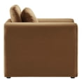 thumbnail image 3 of Armchair Accent Chair, Brown, Velvet, Living Kitchen Cafe Bistro Hospitality Restaurant, Modern Contemporary Boutique HB34900, 3 of 9