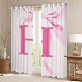 thumbnail image 2 of Manfei Princess Bowknot Letter Monogrammed H Black Out Curtains for Kids Girls,Teens Women Shabby Chic Bow Tie Initial Curtains Pack of 2 (42x63 Each),Super Cozy Room Decor, 2 of 6