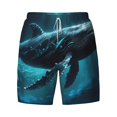 thumbnail image 4 of Lsque Mens Swim Trunks Vintage Blue Pattern Whale Pattern - Bathing Suit Compression Liner - Beach Swim Shorts Swimwear - (S-3XL) - Stretch Quick Dry -3X-Large, 4 of 9