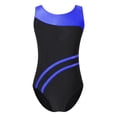 thumbnail image 5 of YiZYiF Kids Girls Dance Outfit Sleeveless Leotard with Shorts for Gymnastics Acrobatics Dance Training Royal Blue&Black 14, 5 of 7