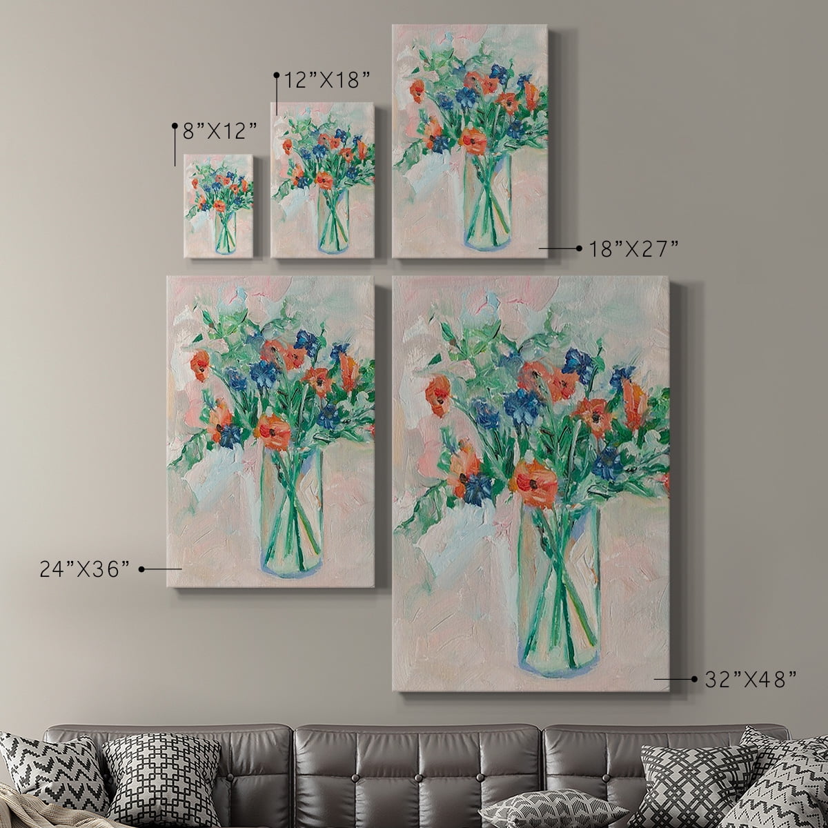 Painterly Soft Bouquet II Premium Gallery Wrapped Canvas - Ready to Hang
