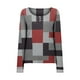 thumbnail image 4 of Mujeres sexy botones delgados impresión casual manga larga cuello redondo camisas blusas tops Fridja  FKASFK2064, 4 of 5