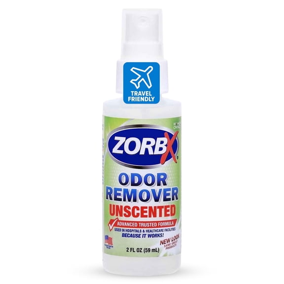 ZORBX Unscented Odor Eliminator Spray for Hospitals & Healthcare Dog, Cat, Car & Rug Deodorizer (2oz)