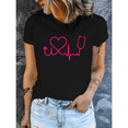 thumbnail image 2 of Nurse T-Shirt, Heartbeat EKG Stethoscope Graphic Tee, Medical Top S-4XL, 2 of 2