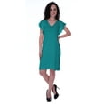 thumbnail image 2 of Moomaya Summer Casual Dress w/ V Neck Flounce Sleeves Knee Length Tshirt Dresses, 2 of 6