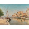 thumbnail image 2 of Charles Malfroy 18x14 Black Ornate Wood Framed Double Matted Museum Art Print Titled - A Sunny Day in a Harbour City, 2 of 5