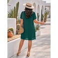 thumbnail image 5 of OYYN Women's Chiffon Layered Sheath Dress Short Sleeve Round Neck Cocktail Dress for Wedding Guest & Evening Party, 5 of 5
