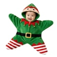 thumbnail image 2 of GiLiling Baby Starfish Onesie Christmas Newborn Romper Fleece Starfish Onesie Starfish Baby OutfitLong Sleeve Romper Cute Funny Bodysuit (Green, 6 Months), 2 of 5