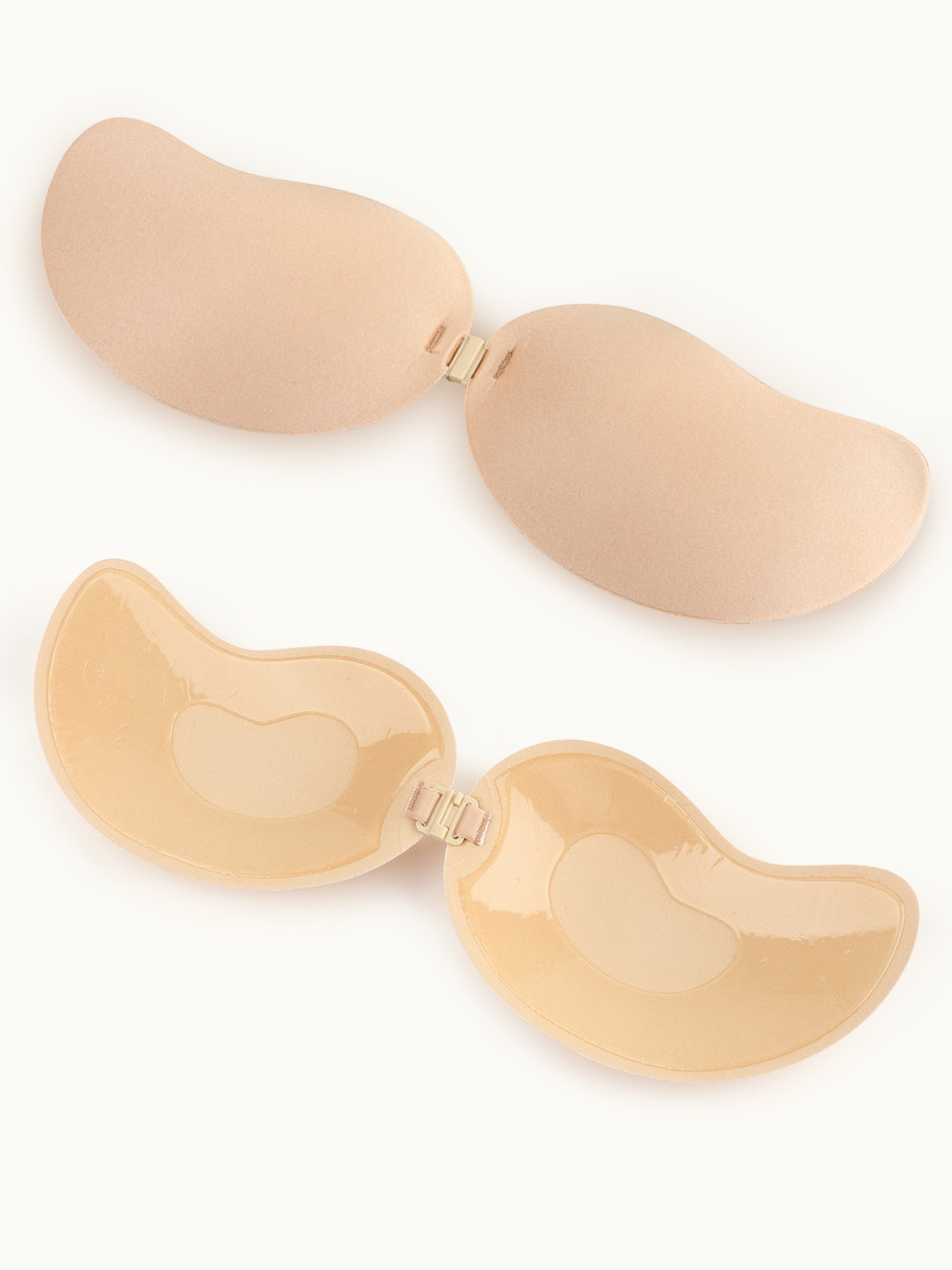 Unique Bargains Women's Push Up Nipple Covers Silicone Adhesive Bras Large Beige