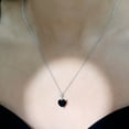 thumbnail image 4 of Rosec Jewels 3.5 CT Heart Shaped Black Spinel Solitaire Pendant Necklace for Women, 14K White Gold, 4 of 7