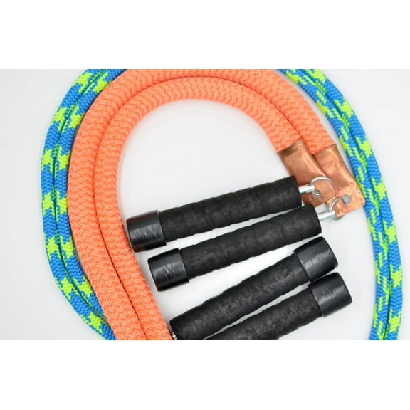 Mute Sports Equipment Heavy Weighted Jump Rope 3/4 pound and 1.5 Pound Combo 9' Length for indoor or outdoor use, competition training and functional fitness.