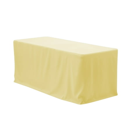 Your Chair Covers 8 Ft Fitted Polyester Tablecloth Rectangular Pastel Yellow For Wedding Party Birthday Patio Etc