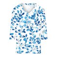 thumbnail image 5 of JTZGDY Floral Shirts for Women Dressy Casual Summer 3/4 Length Sleeve V Neck Graphic T-Shirts Trendy Oversized Comfy Tunic Blouse Fashion 2025 Clothes Multicolor#06 XXL, 5 of 5
