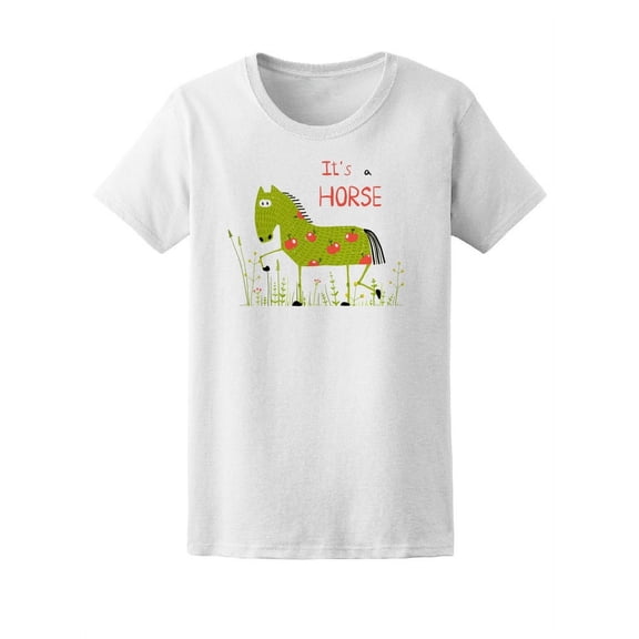 Colorful Horse Cartoon Tee Women's -Image by Shutterstock