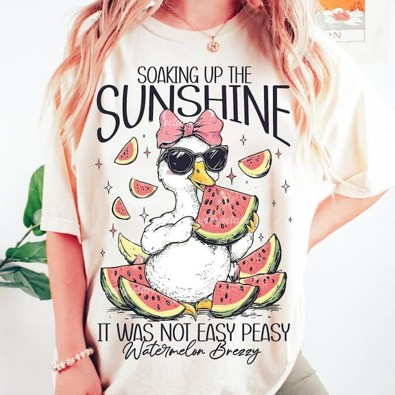 Funny Summer Goose T-shirt, Hello Summer Goose Shirt, Watermelon Breeze Shirt, Sarcastic Retro Goose Shirt, Cute Summer Shirt, Retro Summer TH280507