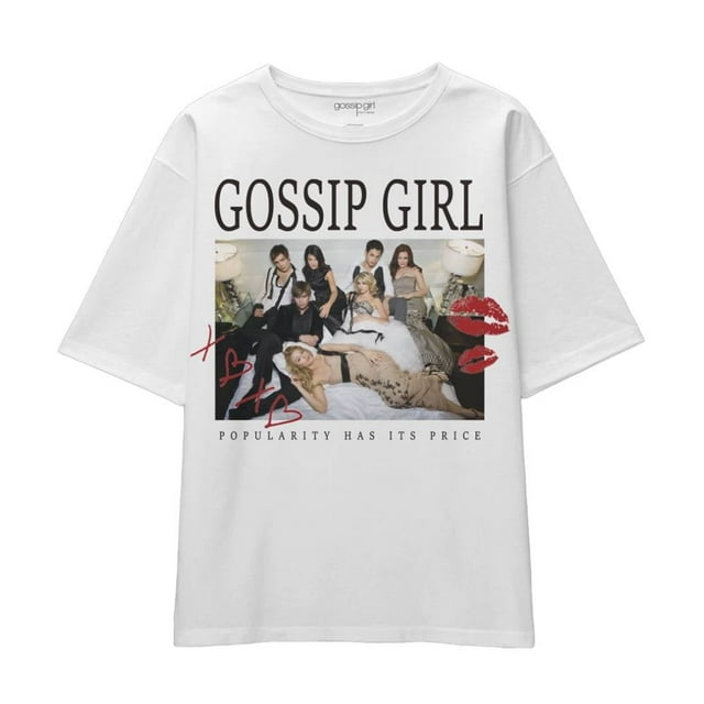 Playera Gossip Girl para mujer, Manga Corta Blanco Talla EG