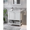 thumbnail image 2 of DSR 30'' SINGLE BATHROOM VANITY SET WITH CALACATTA QUARTZ TOP RECTANGULAR SINK SHAKER STYLE, 2 of 5