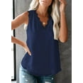 thumbnail image 3 of Anyjoin Women Sexy V Neck Lace Tank Tops Summer Sleeveless Chiffon Blouses, 3 of 6
