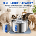 thumbnail image 3 of MEHOOM 304 Stainless Steel Cat Water Fountain, 108oz/3.2L  Ultra Quiet & Auto Pet Water Fountain, Water Dispenser with Filters for Multiple Cats Dog Indoor, 3 of 11