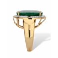 thumbnail image 2 of PalmBeach Jewelry Cushion-Cut Genuine Green Emerald and White Topaz Two-Tone Cocktail Ring 11.24 TCW Gold-Plated Sterling Silver, 2 of 5