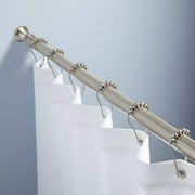 AmazerBath Shower Curtain Rods Tension Adjustable , 42-72 inches Rust-Resistance Shower Curtain Rods for Bathroom, Spring Tension Shower Rods No Drill, Nickel